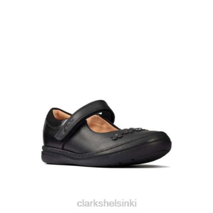 musta nahka clarks skootteri jump inf f fit Clarks lapset 2DHN4640 musta nahka
