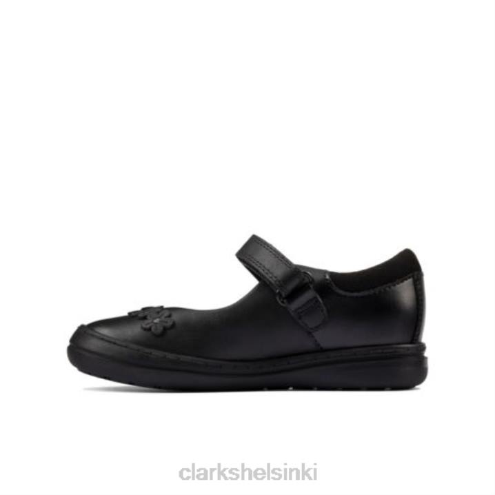 musta nahka clarks skootteri jump inf f fit Clarks lapset 2DHN4640 musta nahka