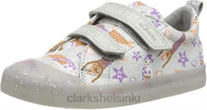 clarks hopea canvas tyttövauvat foxing print t tennarit lapsi Clarks lapset 2DHN1905 hopea kangas