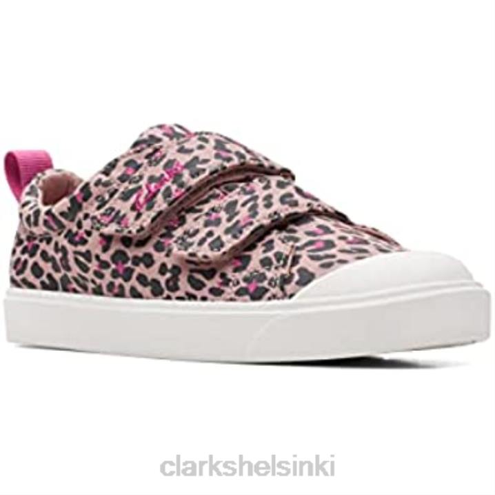 tyttöjen kaupunki kirkkaat k tennarit pinkki combi clarks Clarks lapset 2DHN1758 pinkki yhdistelmä