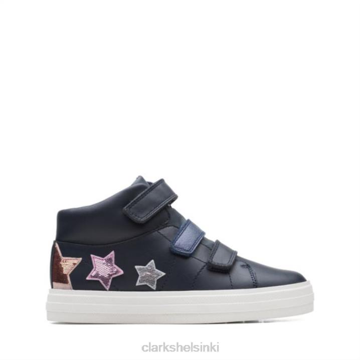 tummansininen nahka nova fun kid tummansininen nahka clarks Clarks lapset 2DHN5732 tummansinistä nahkaa