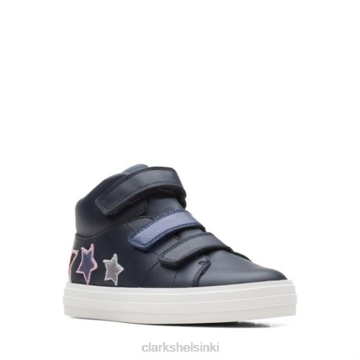 tummansininen nahka nova fun kid tummansininen nahka clarks Clarks lapset 2DHN5732 tummansinistä nahkaa