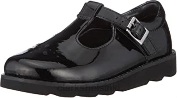 clarks musta tytön kruunu toive loafers Clarks lapset 2DHN385 musta silittää