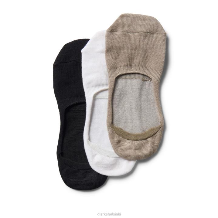 monivärinen 3 pakkaus no show bambu monivärinen clarks Clarks Lisätarvikkeet 2DHN6708 monivärinen