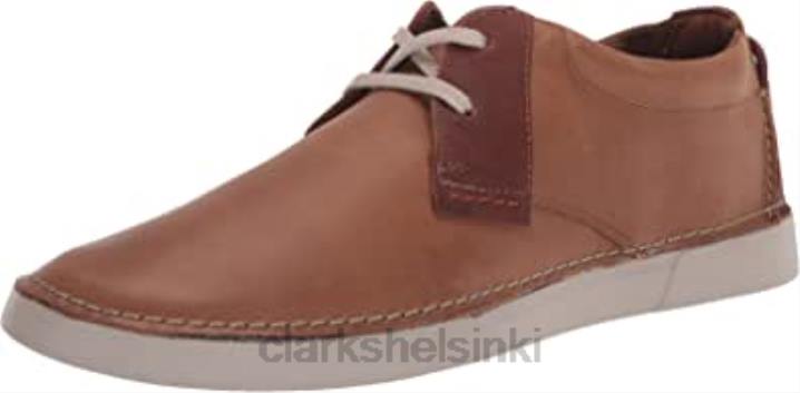 clarks tan nahkaiset miesten gereld matalat tennarit Clarks miehet 2DHN1465 ruskea nahka