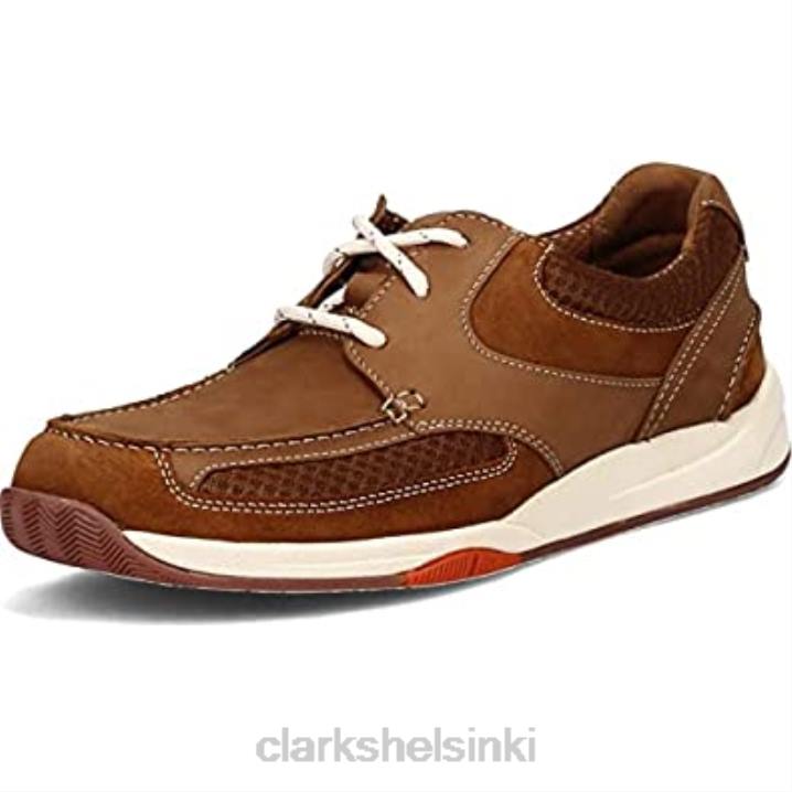 clarks tan nubuck miesten langton lane -lenkkarit Clarks miehet 2DHN441