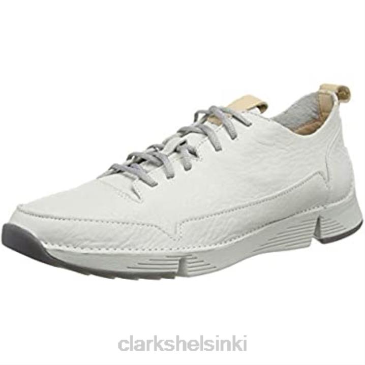 valkoiset valkoiset nahkaiset clarks miesten tri spark matalat tennarit Clarks miehet 2DHN1832 valkoinen valkoinen nahka