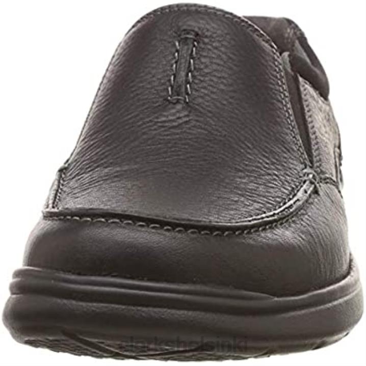 musta öljyinen lea clarks miesten cotrel-vapaa loafer Clarks miehet 2DHN256 musta öljyinen lea