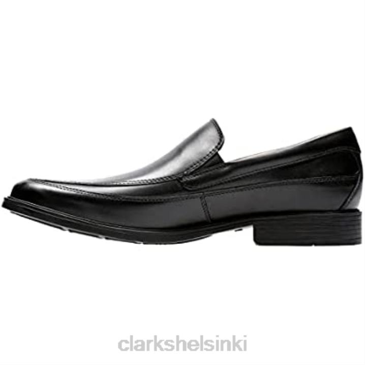 mustat nahkaiset clarks miesten tilden-vapaat loaferit Clarks miehet 2DHN1795 musta nahka