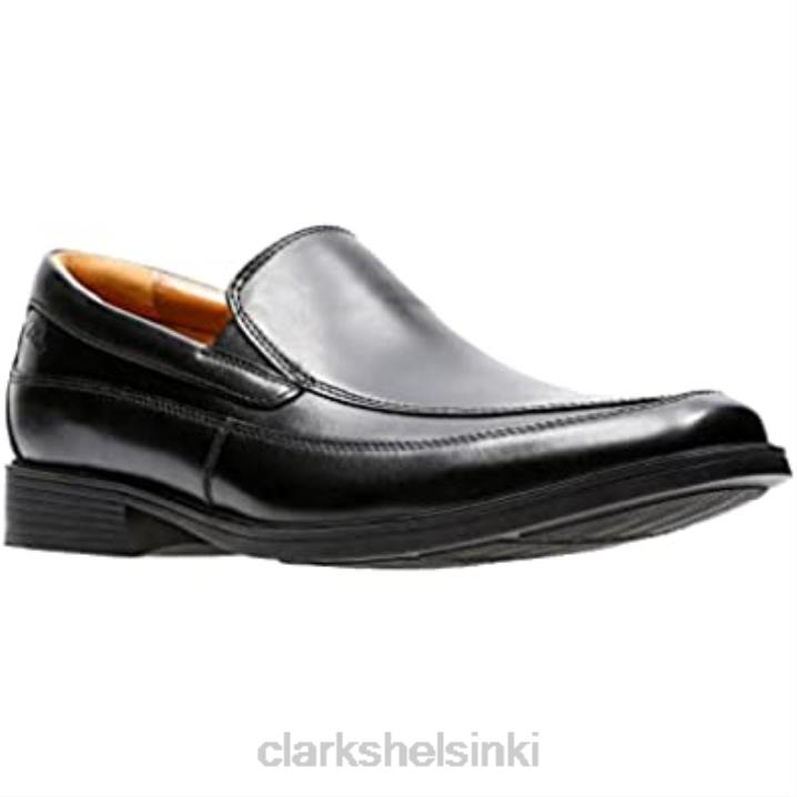 mustat nahkaiset clarks miesten tilden-vapaat loaferit Clarks miehet 2DHN1795 musta nahka