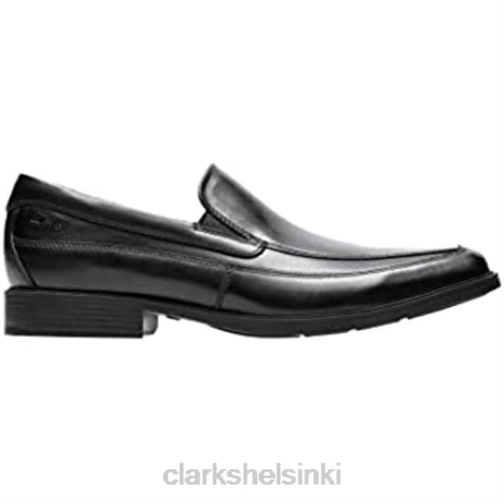 mustat nahkaiset clarks miesten tilden-vapaat loaferit Clarks miehet 2DHN1795 musta nahka