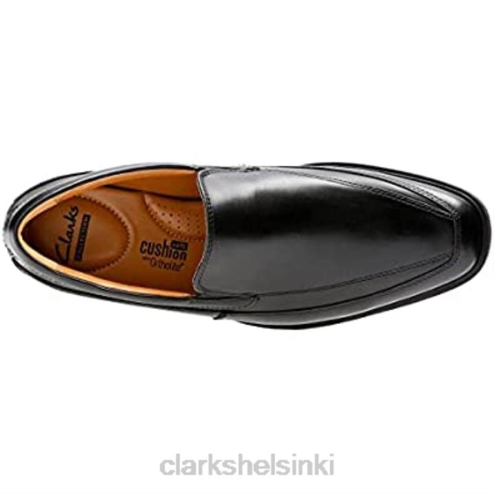 mustat nahkaiset clarks miesten tilden-vapaat loaferit Clarks miehet 2DHN1795 musta nahka