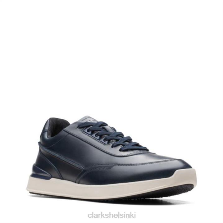 Race Lite Lace Navy Leather Navy Leather Clarks Clarks miehet 2DHN5622 laivastonsininen nahka