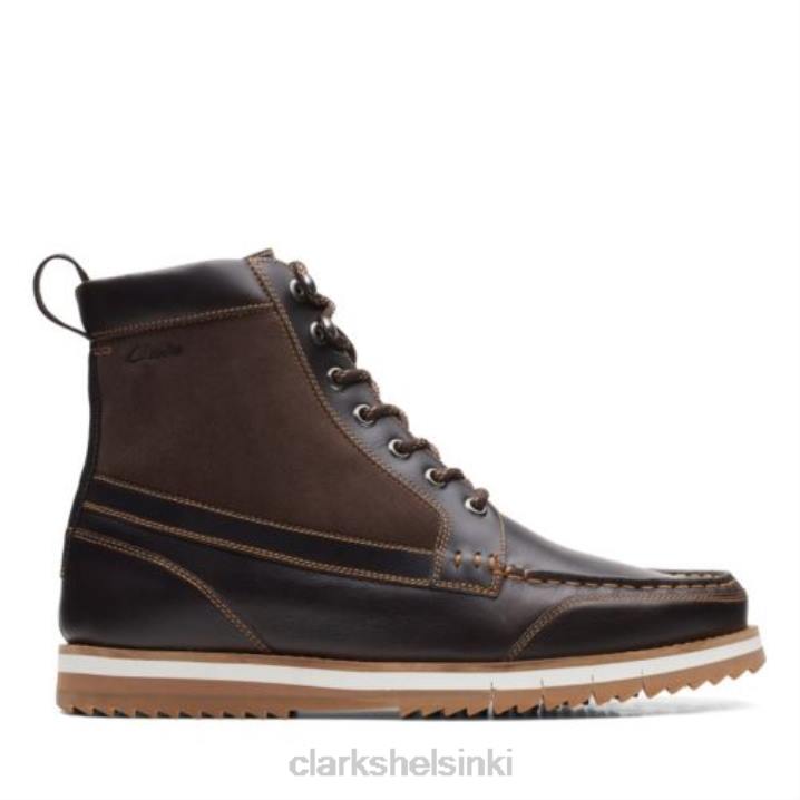 clarks durston hi tummanruskea nahka Clarks miehet 2DHN4546 tummanruskeaa nahkaa