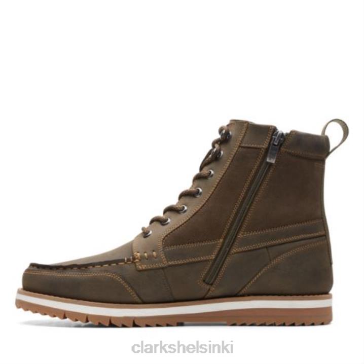 clarks tumma oliivi nahka durston hei Clarks miehet 2DHN4545 tummaa oliivi nahkaa