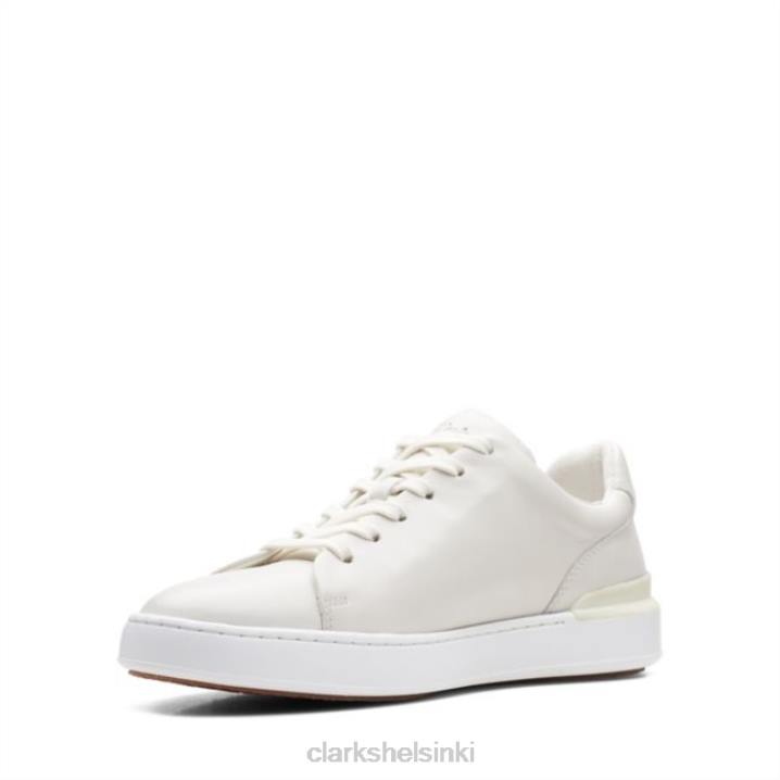 clarks white leather court lite pitsi valkoinen nahka Clarks miehet 2DHN5521 valkoista nahkaa