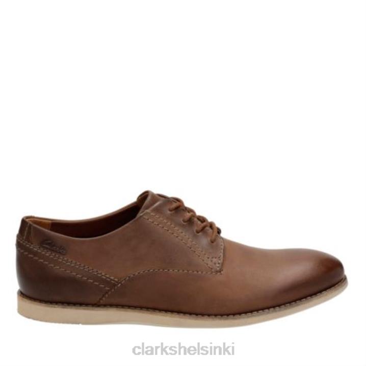 franson plain tan nahka clarks Clarks miehet 2DHN4510 ruskea nahka