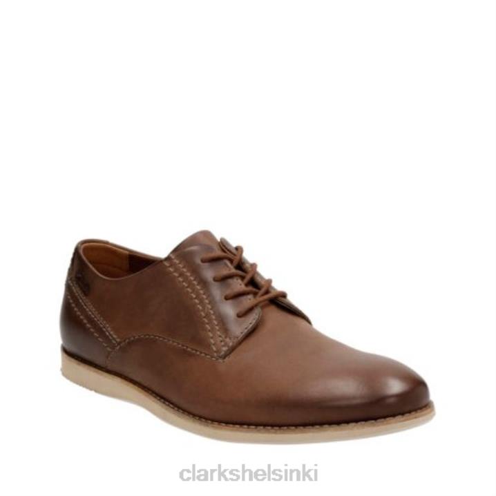 franson plain tan nahka clarks Clarks miehet 2DHN4510 ruskea nahka