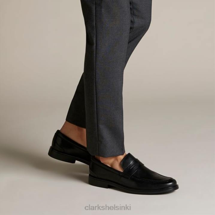 musta nahka ja aldric step musta nahka clarks Clarks miehet 2DHN5564 musta nahka