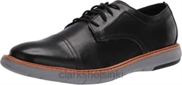 clarks miesten draper cap oxford musta nahka harmaa ulkopohja Clarks miehet 2DHN1410 musta nahka harmaalla ulkopohjalla