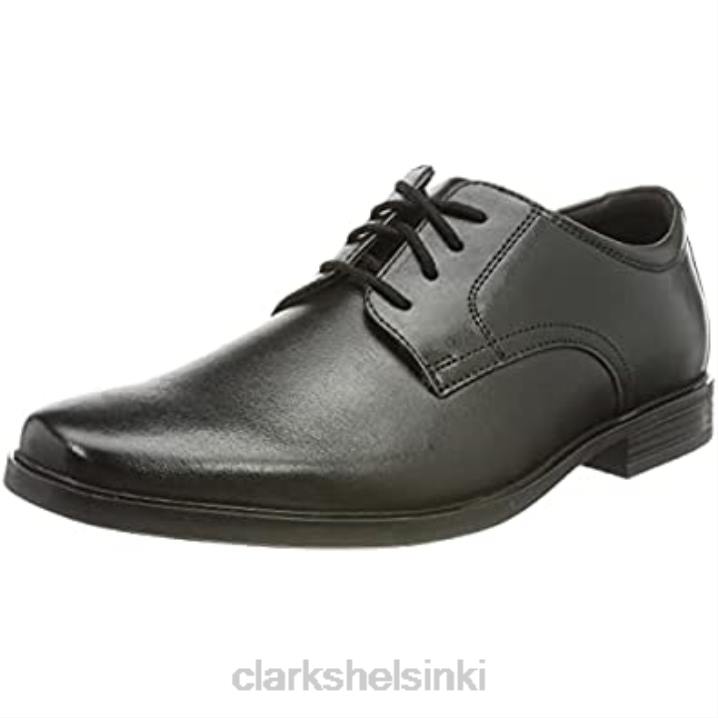 miesten Howard Walk oxford flat clarks musta Clarks miehet 2DHN1965 musta nahka