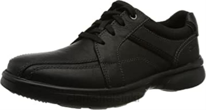miesten bradley-kävely oxford flat-mustat nahkaiset clarkit Clarks miehet 2DHN566 musta rullanahka