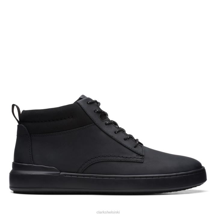 Court lite mid black nahka musta nahka clarks Clarks miehet 2DHN5654 musta nahka