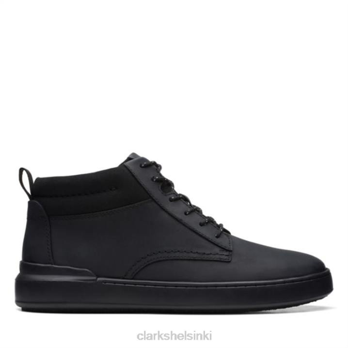 Court lite mid black nahka musta nahka clarks Clarks miehet 2DHN5654 musta nahka