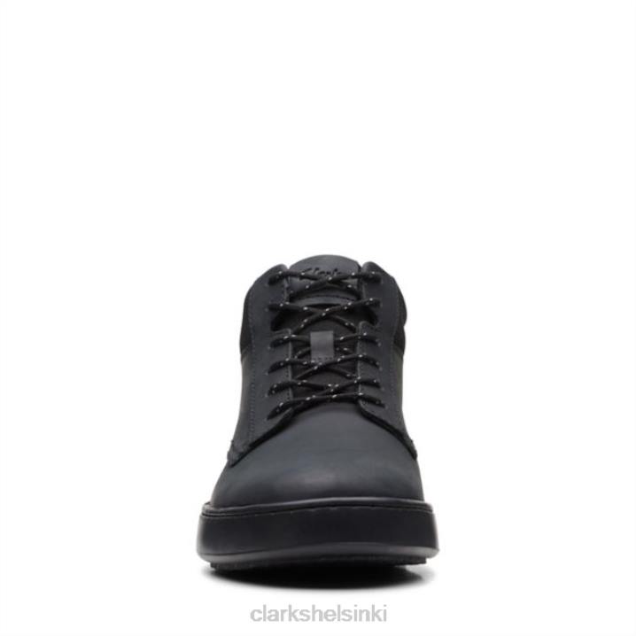 Court lite mid black nahka musta nahka clarks Clarks miehet 2DHN5654 musta nahka