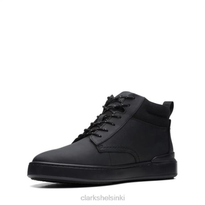 Court lite mid black nahka musta nahka clarks Clarks miehet 2DHN5654 musta nahka