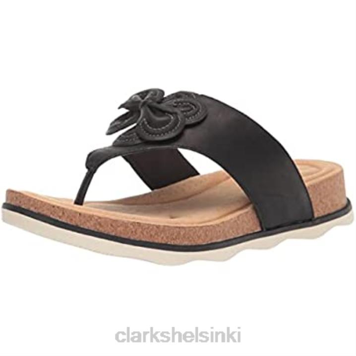 miesten brynn-tyylinen litteä sandaali clarks musta nahka Clarks miehet 2DHN2727 musta nahka