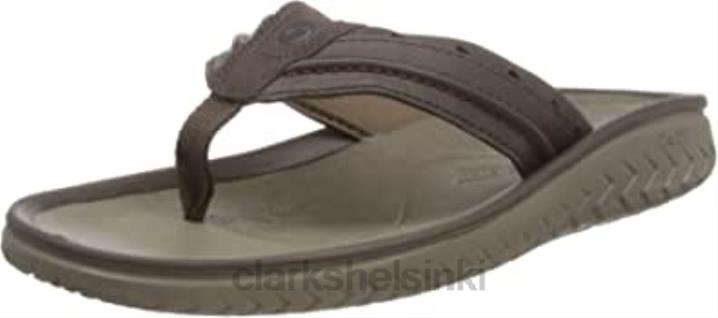 ruskea clarks miesten wesley post flip-flop Clarks miehet 2DHN995 ruskea