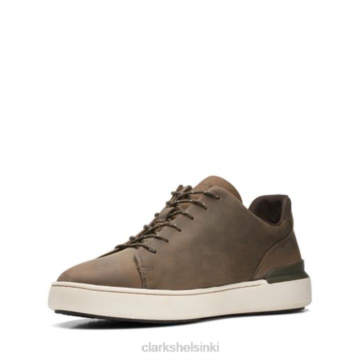 Court Lite pitsi oliivi nahka clarks oliivi nahka Clarks miehet 2DHN6623 oliivi nahkaa