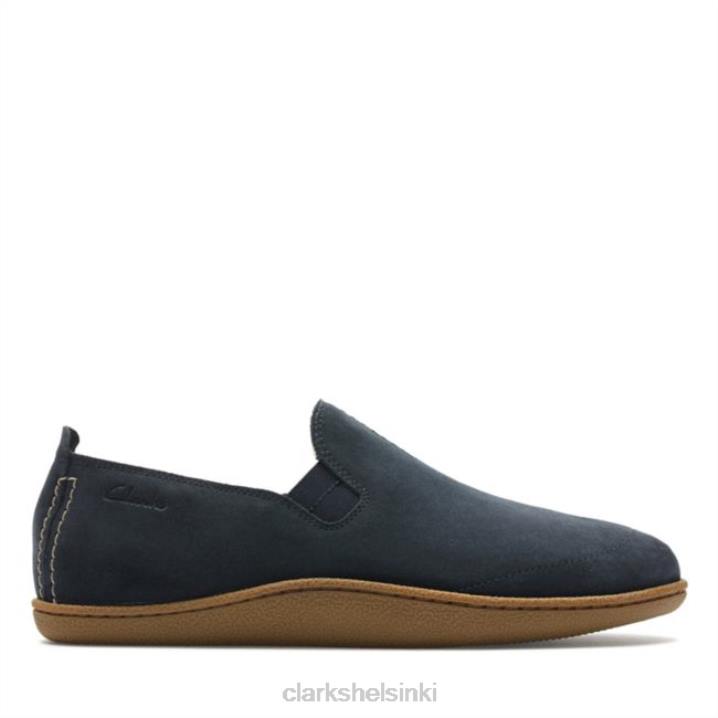 clarks navy suede home mocc navy suede Clarks miehet 2DHN5481 laivastonsininen mokka