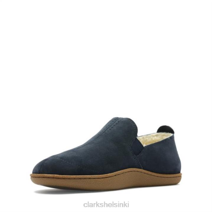 clarks navy suede home mocc navy suede Clarks miehet 2DHN5481 laivastonsininen mokka