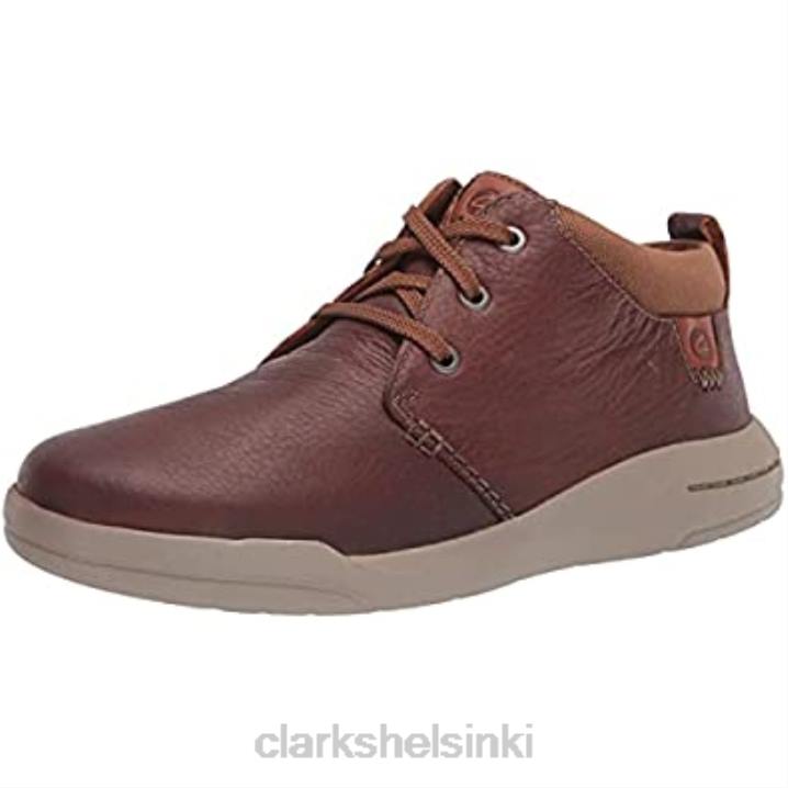 clarks tummanruskeat nahkaiset miesten driftway mid chukka -saappaat Clarks miehet 2DHN2897 tummanruskea nahka