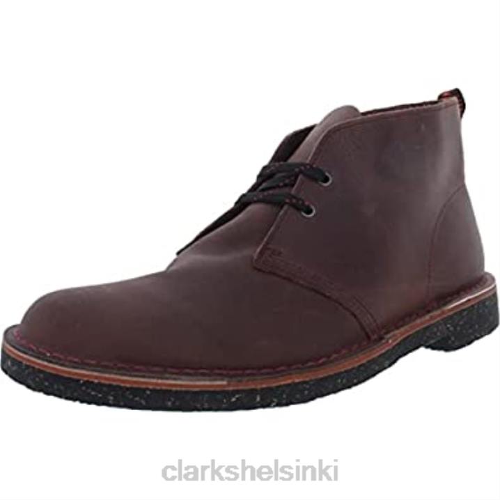 clarks viininpunainen nahka miesten bushacre 3 chukka saappaat Clarks miehet 2DHN65 viininpunainen nahka