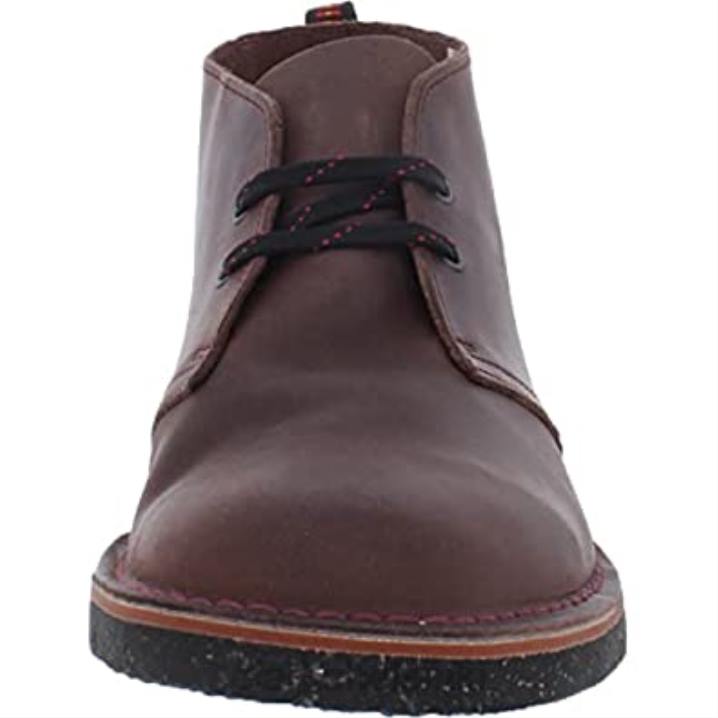 clarks viininpunainen nahka miesten bushacre 3 chukka saappaat Clarks miehet 2DHN65 viininpunainen nahka