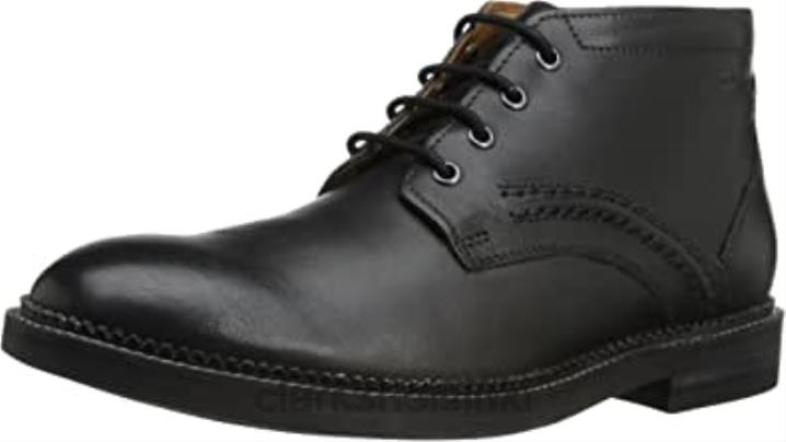 musta nahka clarks miesten bushwick mid chukka saappaat Clarks miehet 2DHN2416 musta nahka