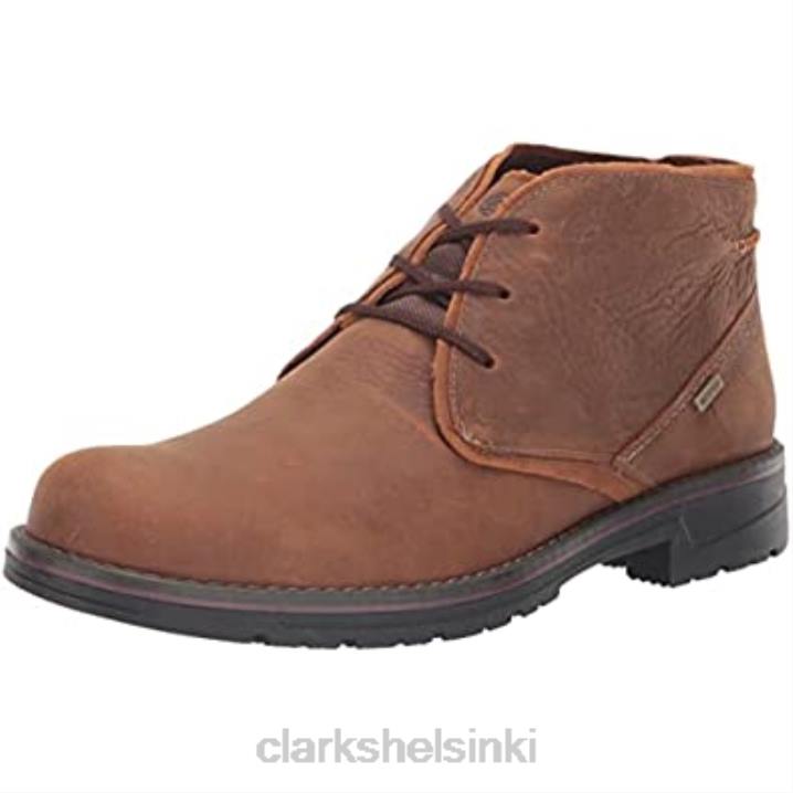 tummanruskea nahkainen clarks miesten morris peak vedenpitävä chukka-saappaat Clarks miehet 2DHN1243 tummanruskea nahka