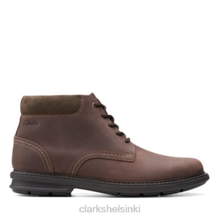 tummanruskea nahkainen rendell huippu clarks Clarks miehet 2DHN4348 tummanruskeaa nahkaa