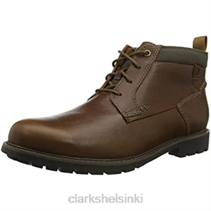 tumma rusketus lea clarks miesten bowzer keskinilkkuri Clarks miehet 2DHN2155 tumma rusketus lea