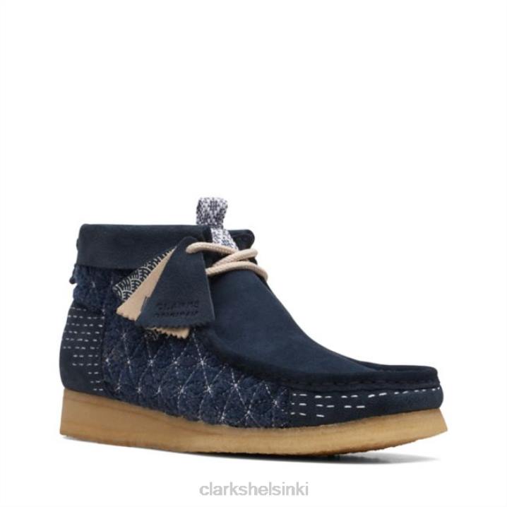 laivastonsininen sashiko clarks wallabee saappaat Clarks miehet 2DHN5683 laivasto sashiko