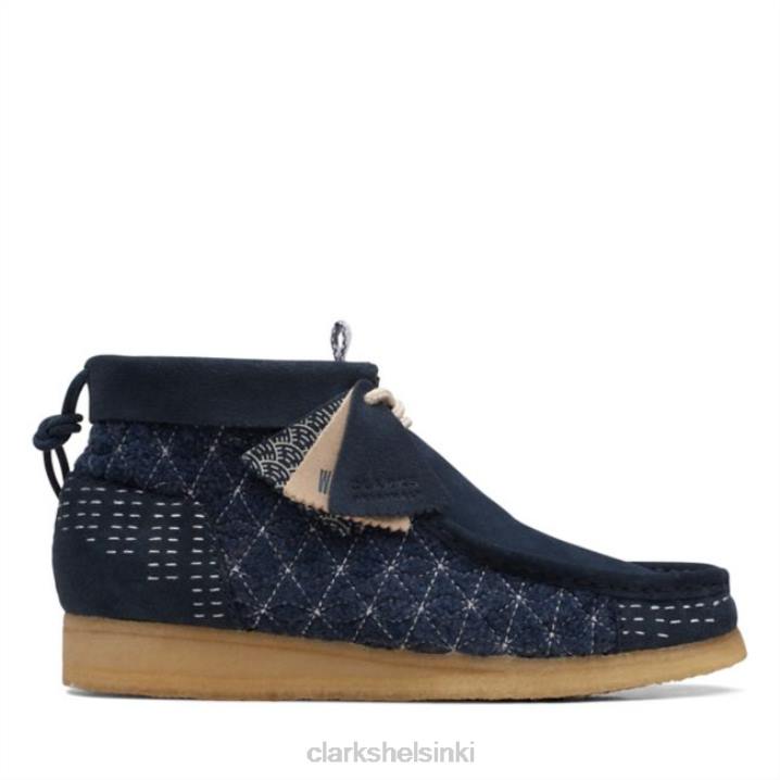 wallabee boot navy sashiko clarks navy sashiko Clarks miehet 2DHN6613 laivasto sashiko