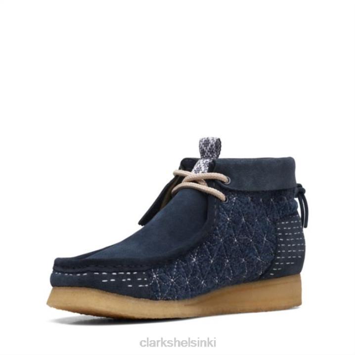 wallabee boot navy sashiko clarks navy sashiko Clarks miehet 2DHN6613 laivasto sashiko