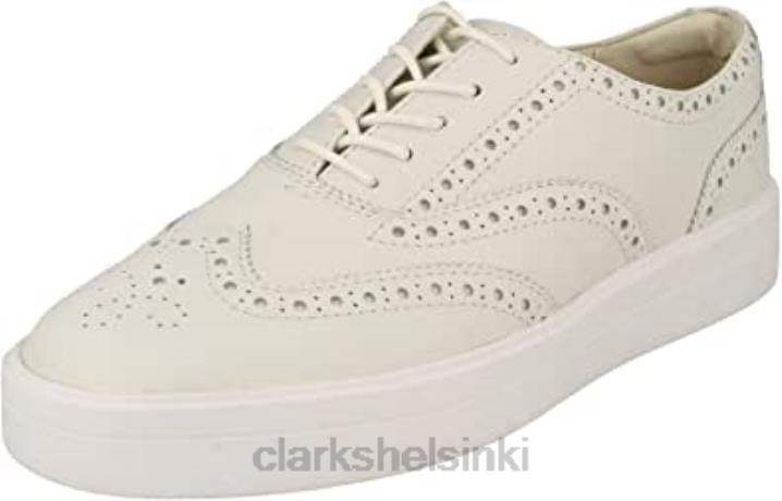 clarks naisten sankari brogue valkoinen valkoinen nahka valkoinen nahka Clarks naiset 2DHN570 valkoista nahkaa