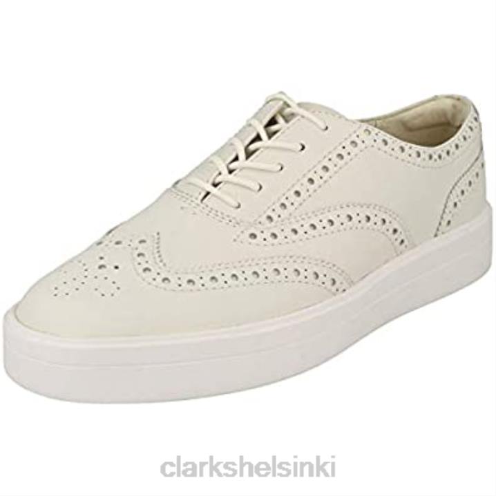 clarks naisten sankari brogue valkoinen valkoinen nahka valkoinen nahka Clarks naiset 2DHN570 valkoista nahkaa