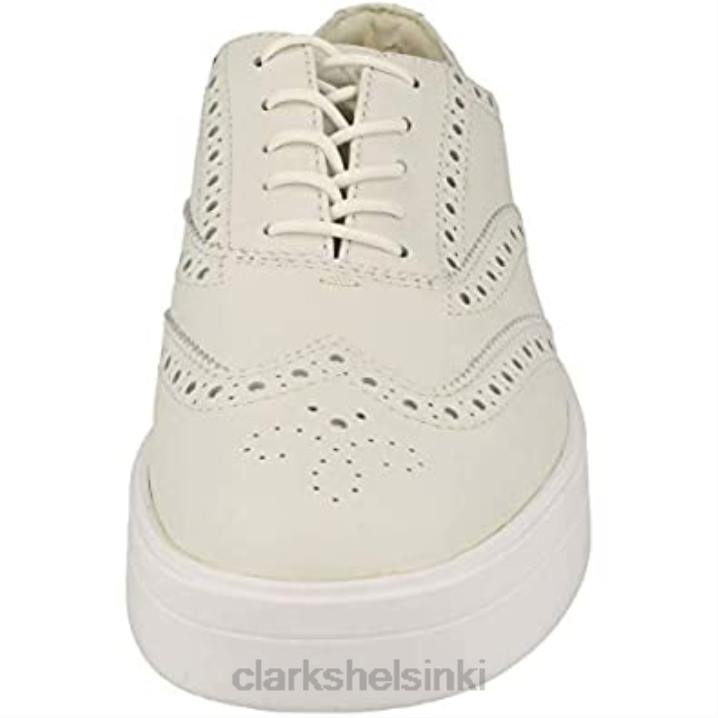 clarks naisten sankari brogue valkoinen valkoinen nahka valkoinen nahka Clarks naiset 2DHN570 valkoista nahkaa