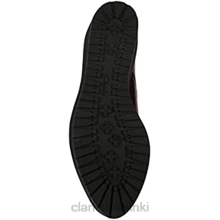 clarks punainen viininpunainen nahkapeli soikea naisten brogue Clarks naiset 2DHN2609 punainen viininpunainen nahka