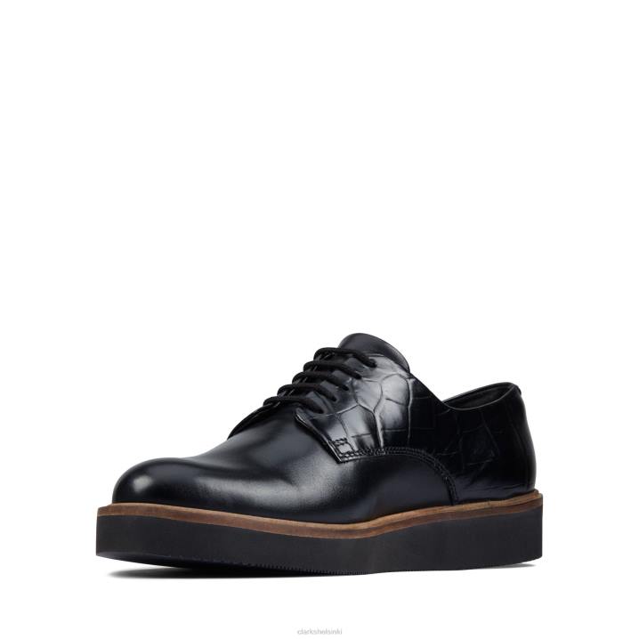 mustat Croc Baile -ompeleet Clarks naiset 2DHN3308 musta krokko